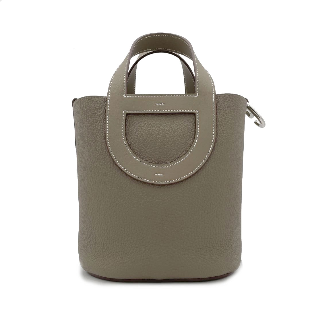 HERMES エルメス インザループ18 ハンドバッグ トリヨンクレマンス エトゥープ シルバー金具 U刻印