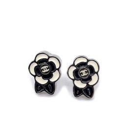 CHANEL シャネル ピアス ココマーク カメリア 05P シルバー ブラック アイボリー