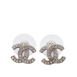 CHANEL シャネル ピアス ココマーク ラインストーン F20V シルバー