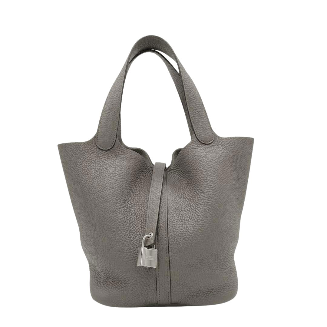 HERMES エルメス ピコタンロック22 MM トリヨンクレマンス エタン シルバー金具 X刻印