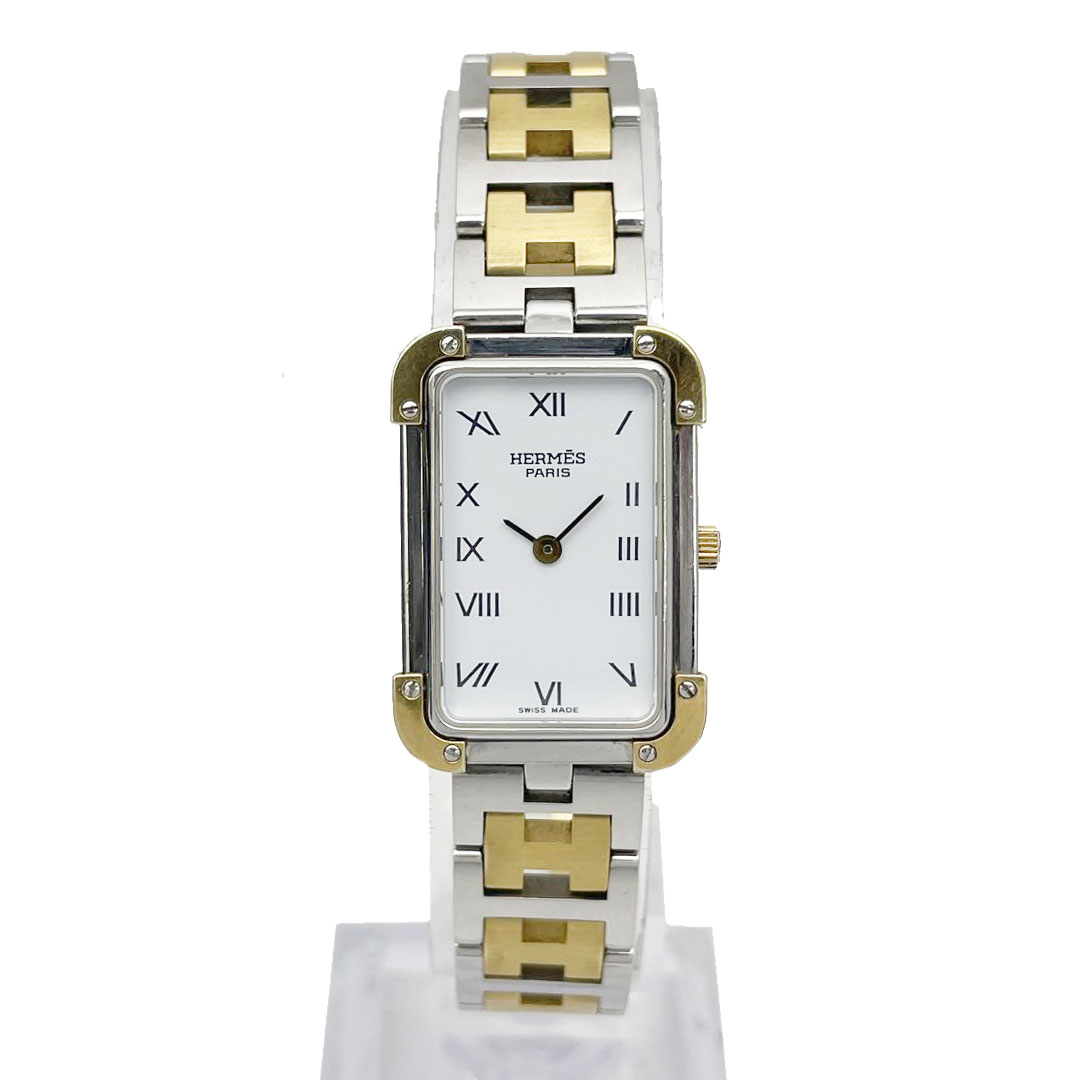 エルメス クロアジュール コンビ ホワイト ゴールド クオーツ