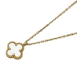 Van Cleef & Arpels ヴァンクリーフ＆アーペル スウィートアルハンブラ ペンダント ネックレス Au750(K18YG) マザーオブパール 白蝶貝