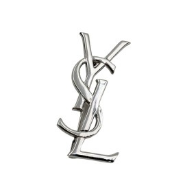 Yves Saint Laurent イヴサンローラン カサンドラ ブローチ YSLロゴ 925 シルバー