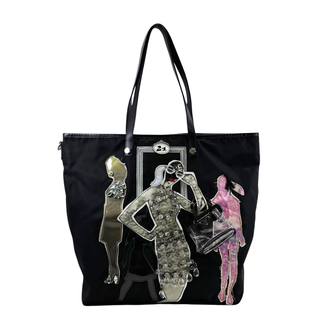 PRADA プラダ 2WAY ショルダーバッグ ナイロン レザー ブラック