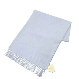 HERMES エルメス カシミヤマフラー 40×150cm ユニ・ブロデ グラシエ(ライトブルー系) 393622T 05