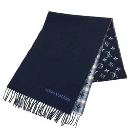LOUIS VUITTON ルイヴィトン マフラー・モノグラムグラディエントタータン カシミヤ ブルー/ネイビー系 M71348
