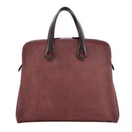 HERMES エルメス トートバッグ サックイブーMM トワルアッシュ ヴォースイフト ハバナ/エベンヌ □I刻印