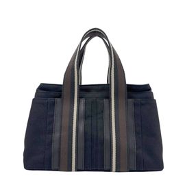 HERMES エルメス トートバッグ トロカホリゾンタルPM キャンバス/レザー ブラック