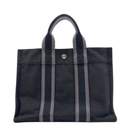 HERMES エルメス トートバッグ フールトゥPM キャンバス ブラック/グレー