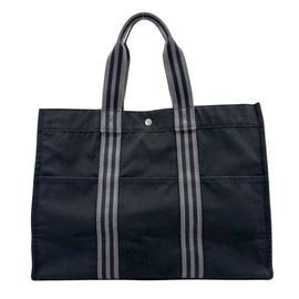 HERMES エルメス トートバッグ フールトゥGM キャンバス ブラック/グレー