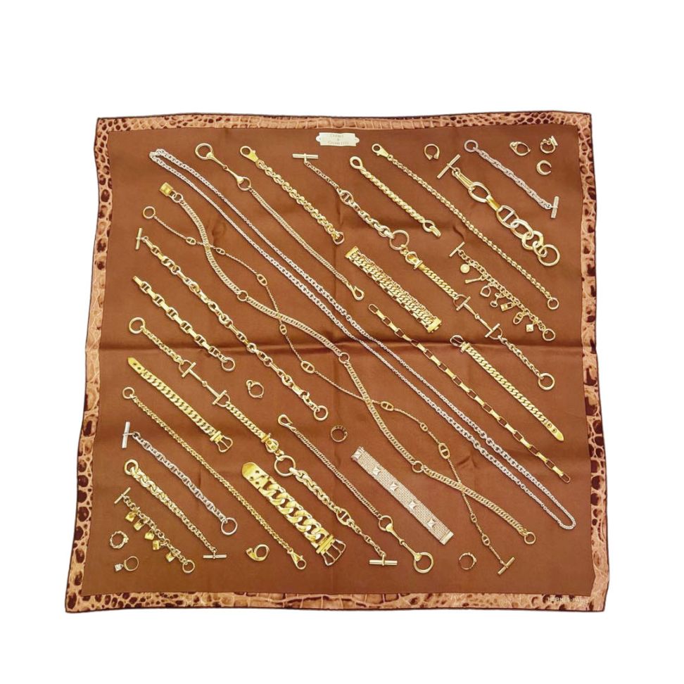 HERMES エルメス スカーフ カレ40 プチカレ 牧場柄 シルク100％ ブルー