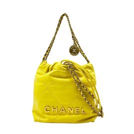 CHANEL シャネル CHANEL22 ミニ ハンドバッグ ショルダーバッグ シャイニーカーフスキン ライム/マットゴールド金具 AS3980