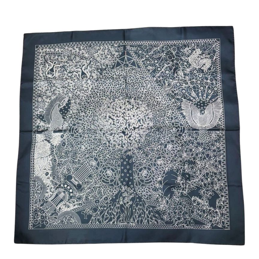 HERMES エルメス スカーフ カレ40 プチカレ 牧場柄 シルク100