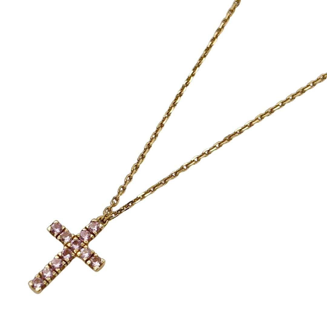 Cartier カルティエ シンボル クロスネックレス ピンクサファイア Au750(K18PG) 2.8g