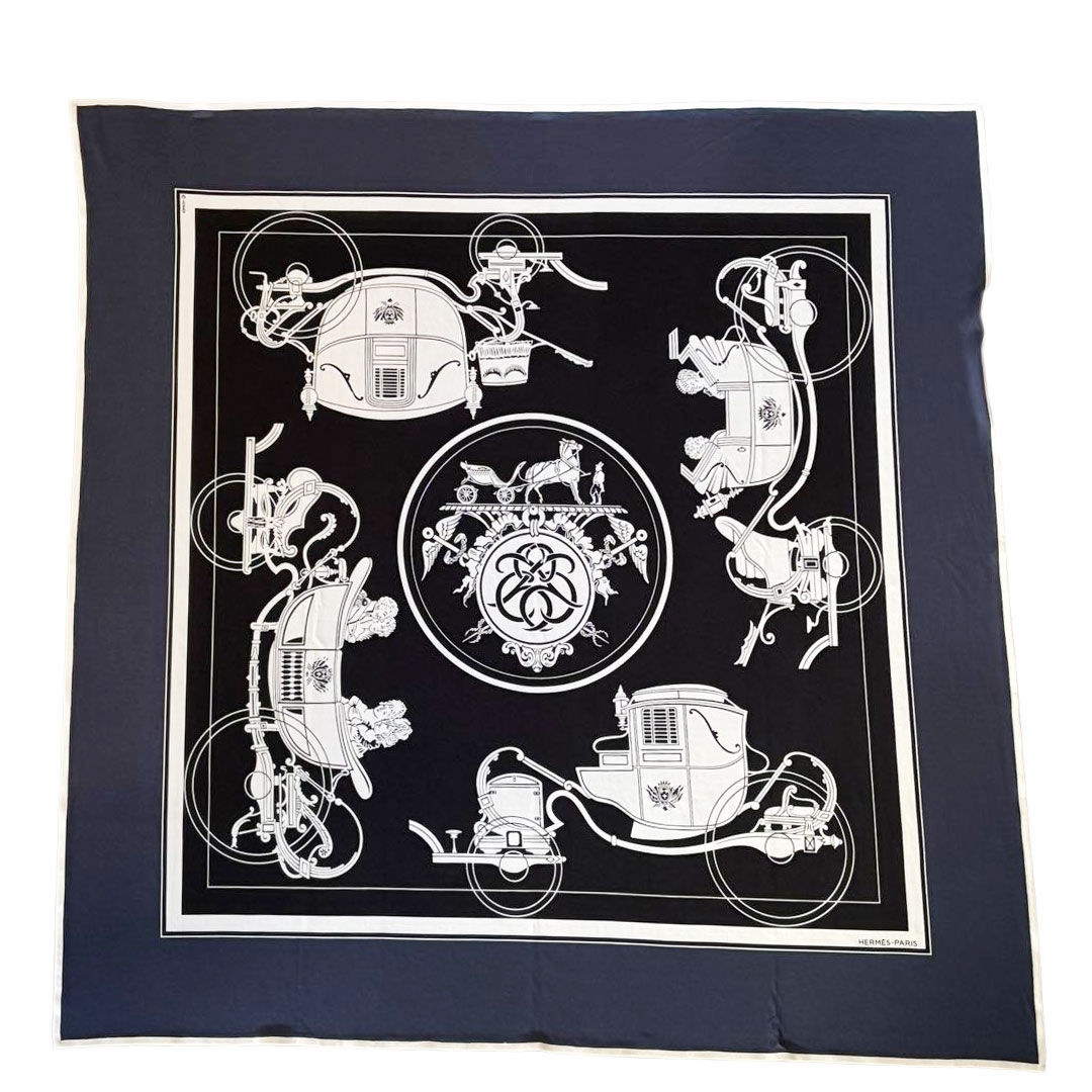 HERMES エルメス スカーフ カレ70 『Minuit au Faubourg(ミッドナイト