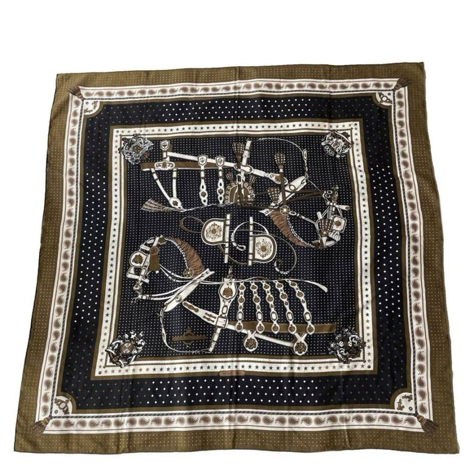 HERMES エルメス　カレ 45 ボルデュック リボン スカーフ プチカレ HERMES エルメス スカーフ カレ45 プチカレ 『BOLDUC(ボルデュック