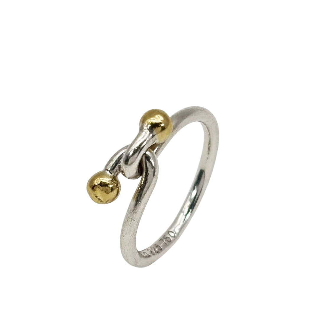 TIFFANY&Co. ティファニー ダブルアイ ラブノットリング 約13号 925/750 シルバー/イエローゴールド 2.4g