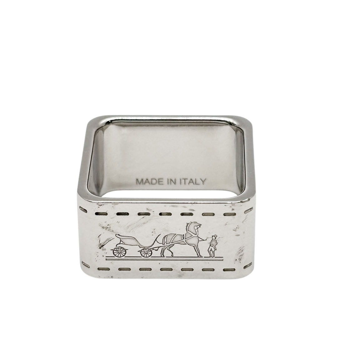 HERMES エルメス ヘラクレスリング 指輪 750 ホワイトゴールド #50(約