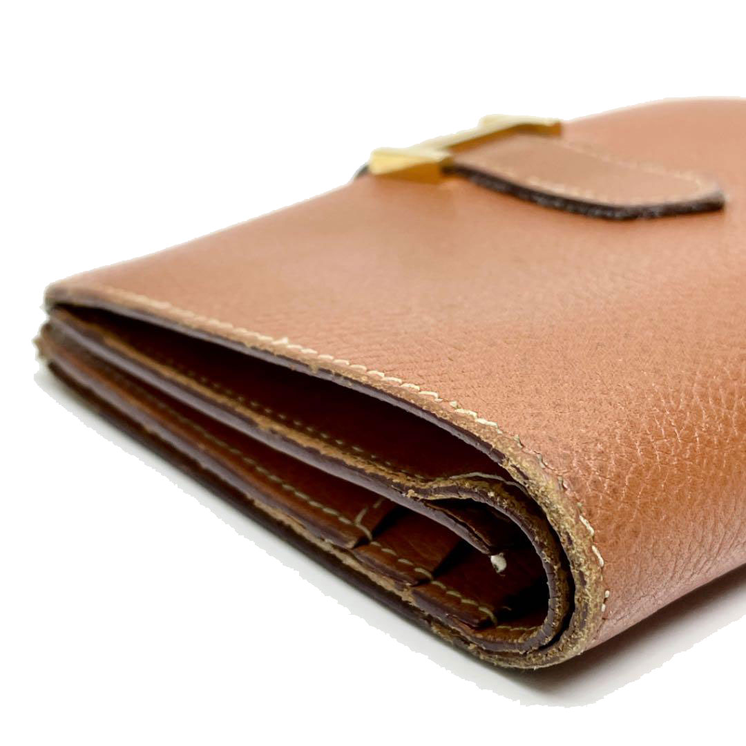 HERMES エルメス ベアンコンパクト コンパクトウォレット 財布 エプソン ゴールド ゴールド金具 □J刻印