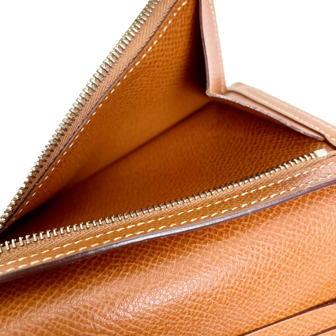 HERMES エルメス ベアンコンパクト コンパクトウォレット 財布 エプソン ゴールド ゴールド金具 □J刻印