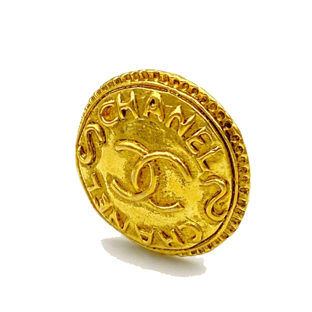 CHANEL シャネル ヴィンテージ イヤリング ココマーク ロゴ ラウンド ゴールド