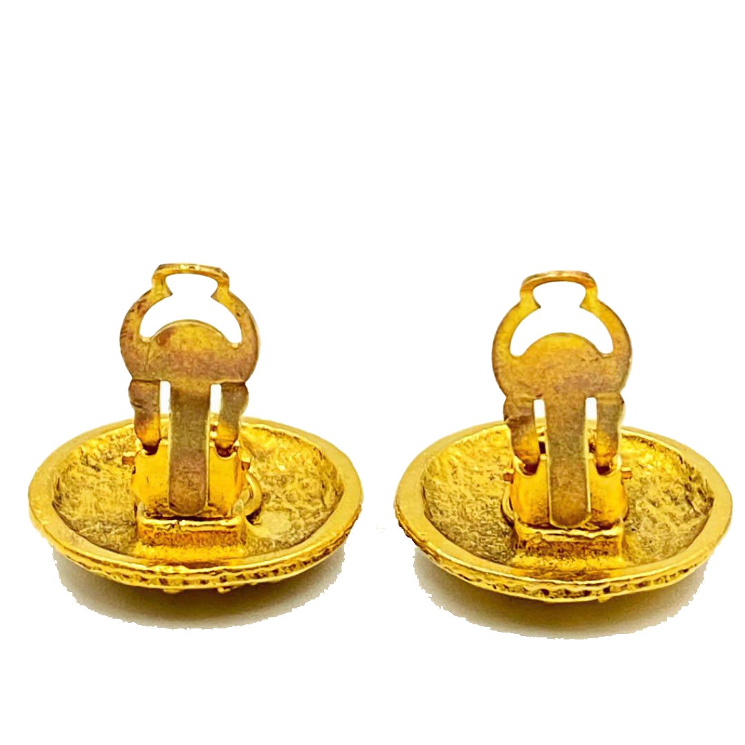 CHANEL シャネル ヴィンテージ イヤリング ココマーク ロゴ ラウンド ゴールド