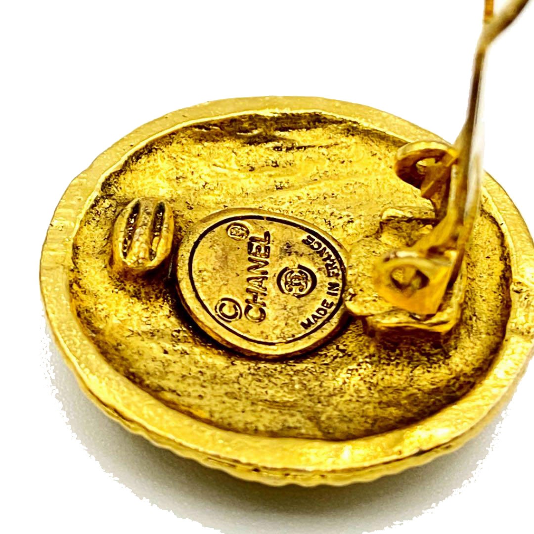 CHANEL シャネル ヴィンテージ イヤリング ココマーク ロゴ ラウンド ゴールド