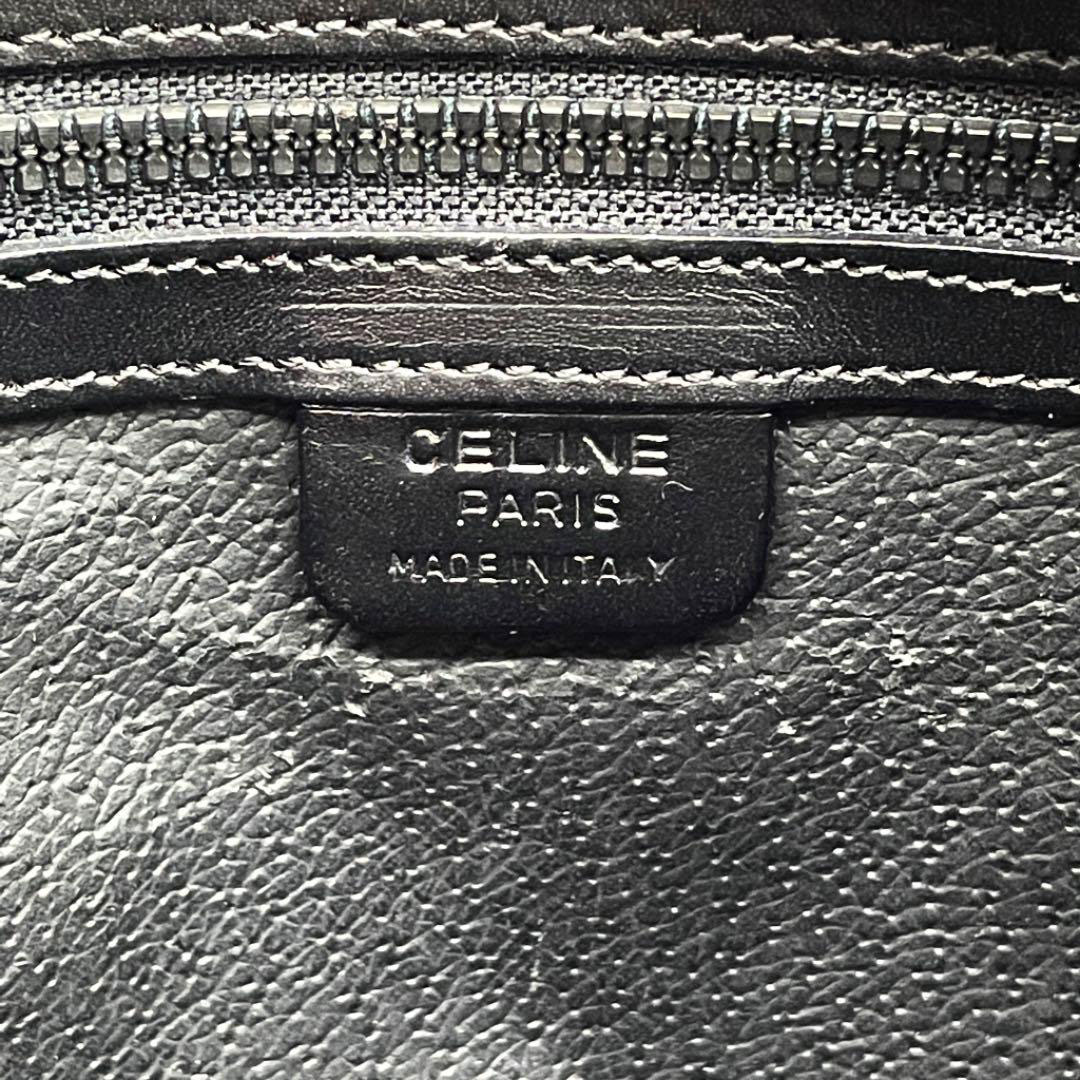 CELINE セリーヌ マカダム ハンドバッグ PVC レザー ブラック ブラウン