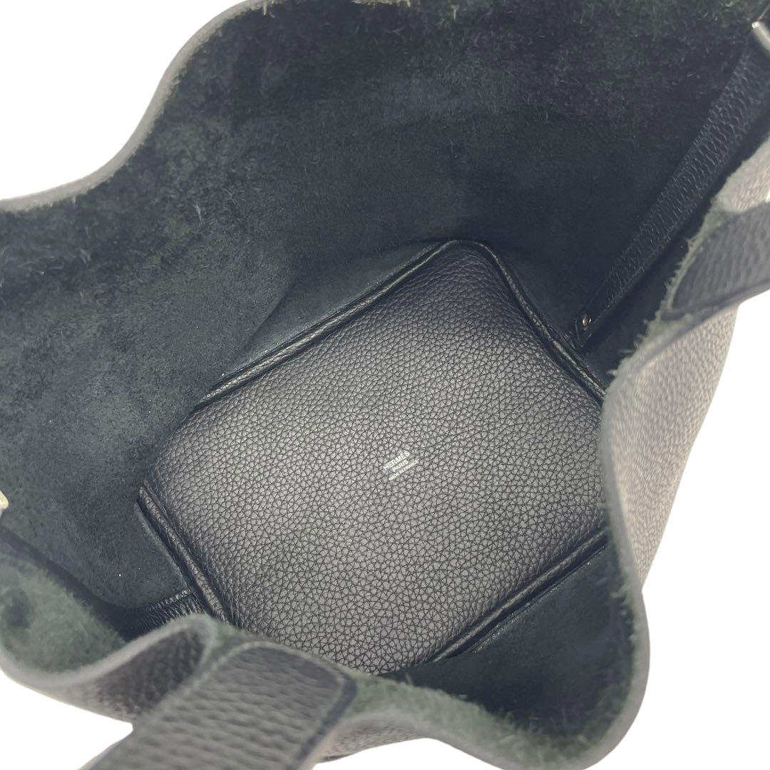 HERMES エルメス ピコタンロック22 MM トリヨンクレマンス ブラック シルバー金具 Y刻印