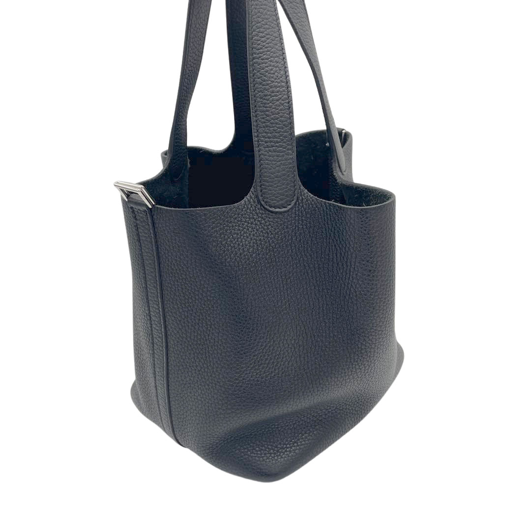 HERMES エルメス ピコタンロック22 MM トリヨンクレマンス ブラック シルバー金具 Y刻印