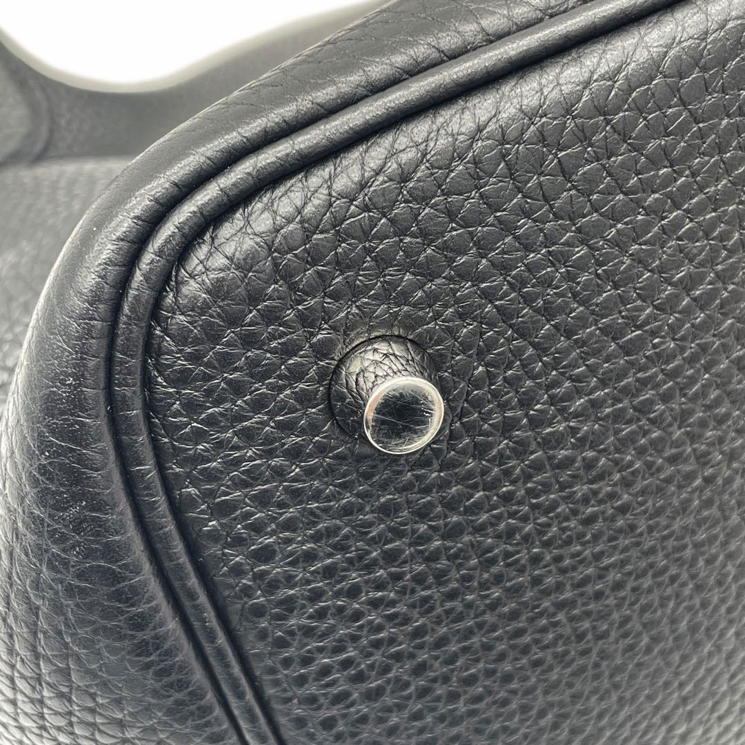 HERMES エルメス ピコタンロック22 MM トリヨンクレマンス ブラック シルバー金具 Y刻印