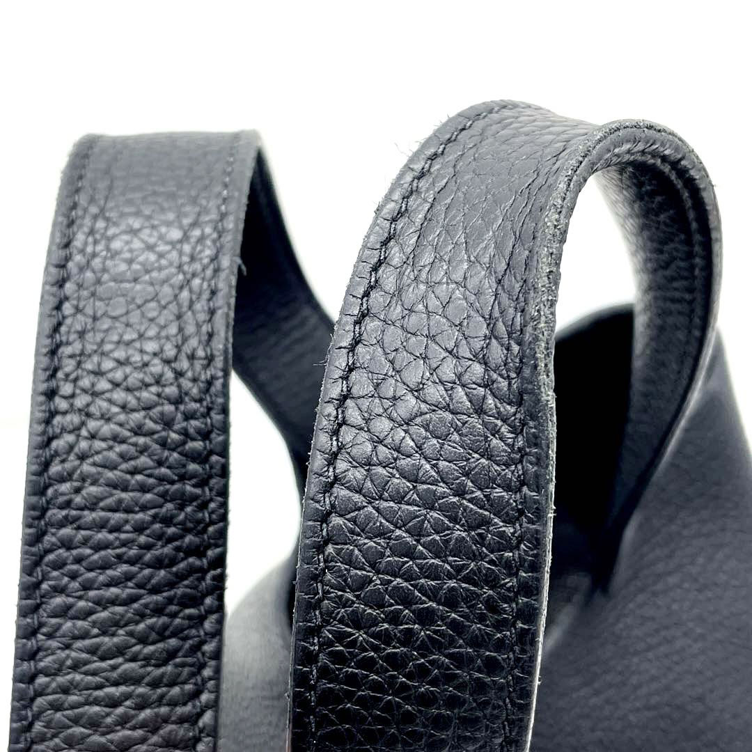 HERMES エルメス ピコタンロック22 MM トリヨンクレマンス ブラック シルバー金具 Y刻印