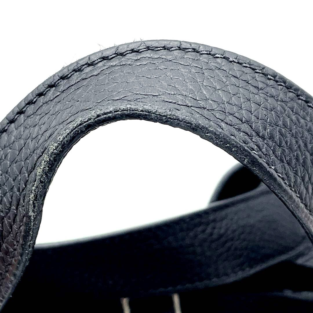 HERMES エルメス ピコタンロック22 MM トリヨンクレマンス ブラック シルバー金具 Y刻印