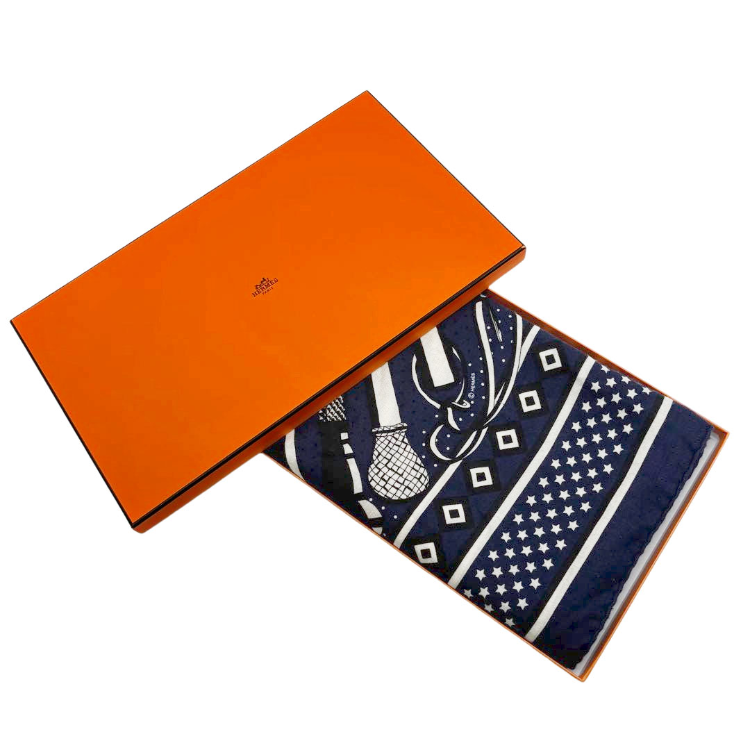 HERMES エルメス ショール カレジェアン140 『Fouets et Badines