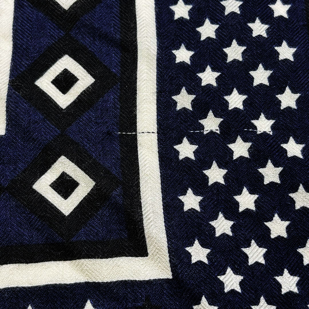 HERMES エルメス ショール カレジェアン140 『Fouets et Badines(鞭とグリップ)』 カシシル バンダナ マリン/ブラック/ホワイト 2019AW