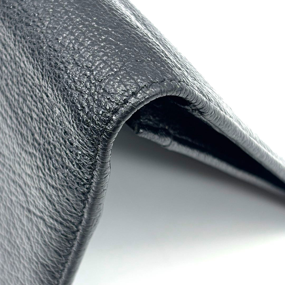 CHANEL シャネル 二つ折り長財布 ココボタン レザー ブラック/シルバー金具 11番台