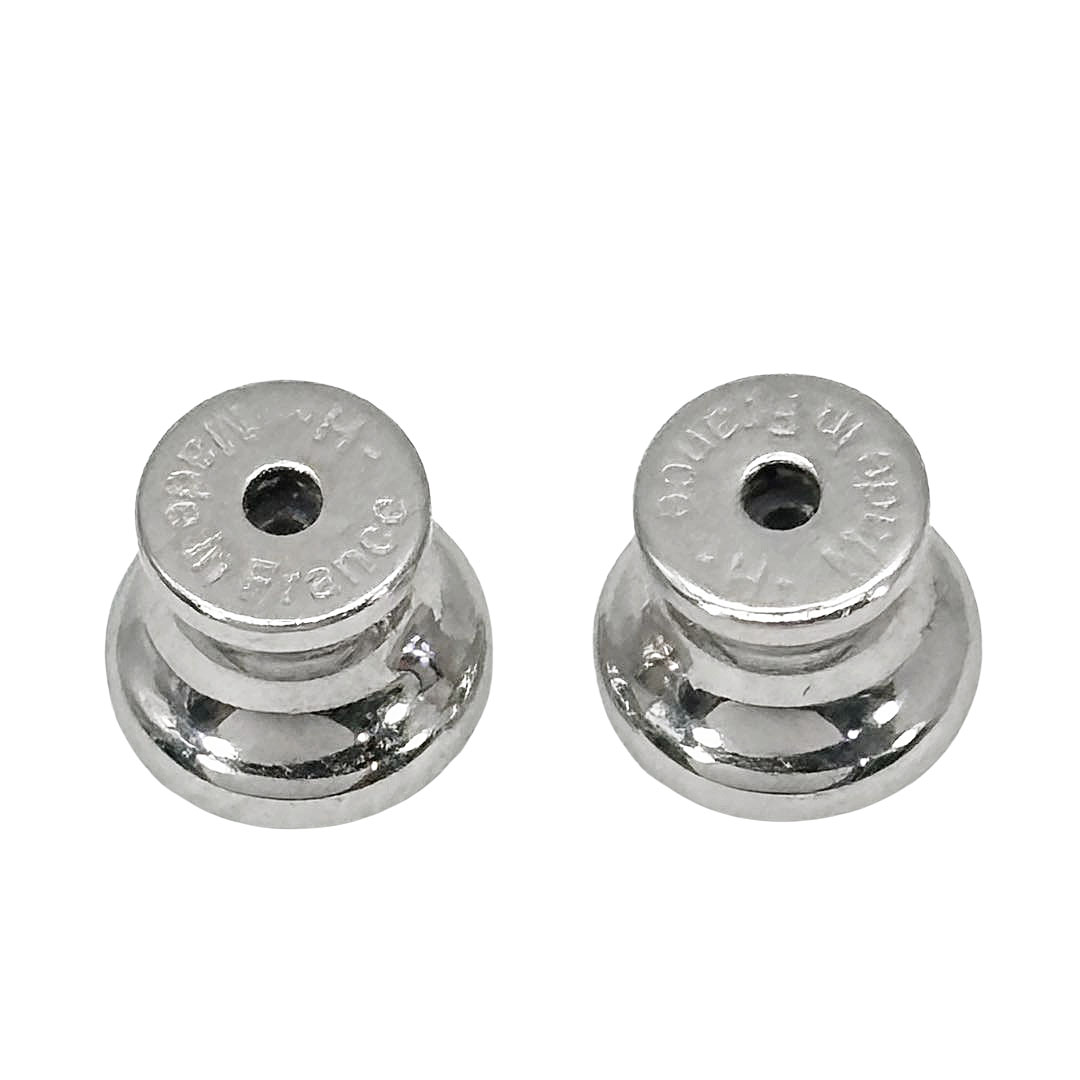 HERMES エルメス ピアス ミニ・マイヨン ラッカーメタル ブラック/シルバー金具 シェーヌダンクル H100052FP03