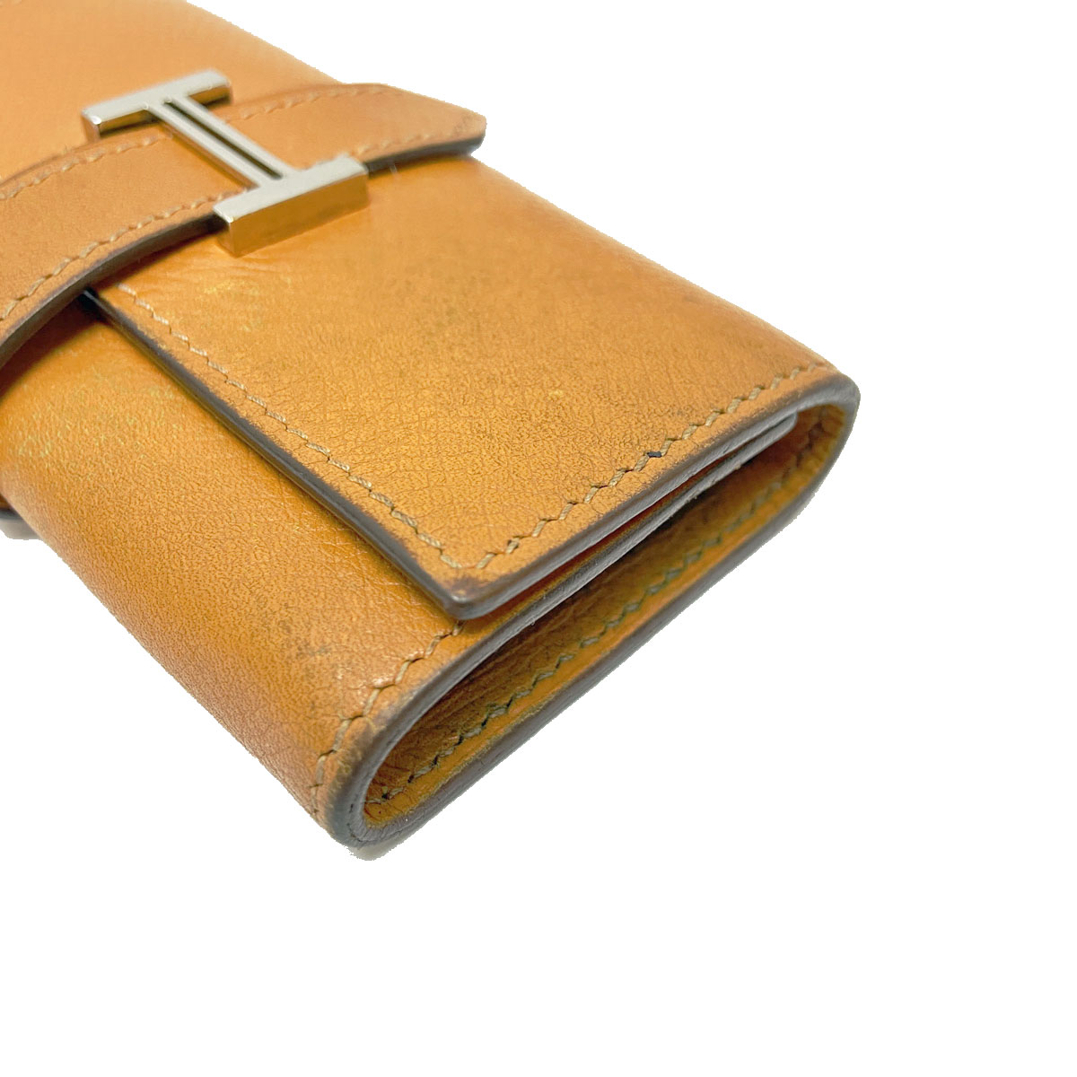 ■エルメス■ ベアン 4連キーケース オレンジ シルバー金具 □I刻印 【HERMES】