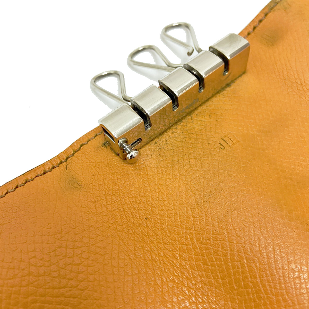 ■エルメス■ ベアン 4連キーケース オレンジ シルバー金具 □I刻印 【HERMES】