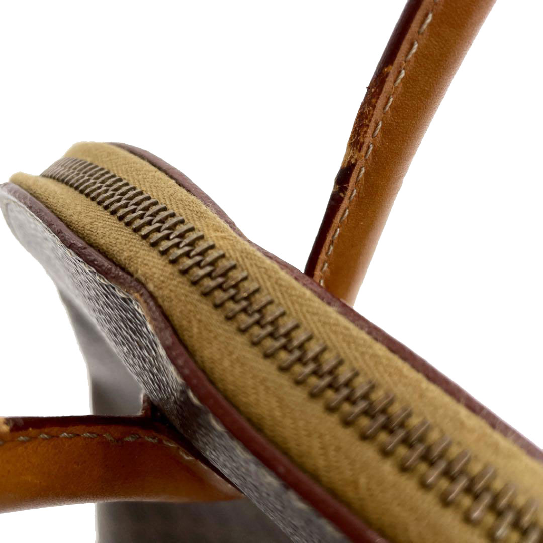 CELINE セリーヌ マカダム ハンドバック PVC レザー ブラウン ヴィンテージ