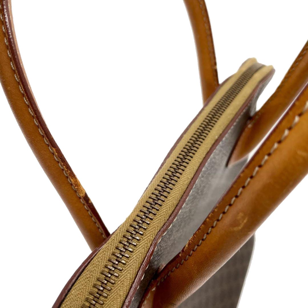 CELINE セリーヌ マカダム ハンドバック PVC レザー ブラウン ヴィンテージ