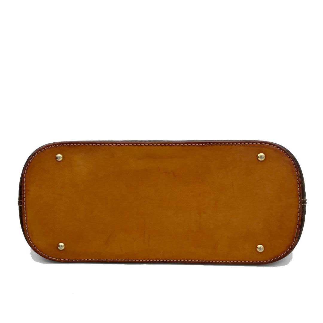 CELINE セリーヌ マカダム ハンドバック PVC レザー ブラウン ヴィンテージ