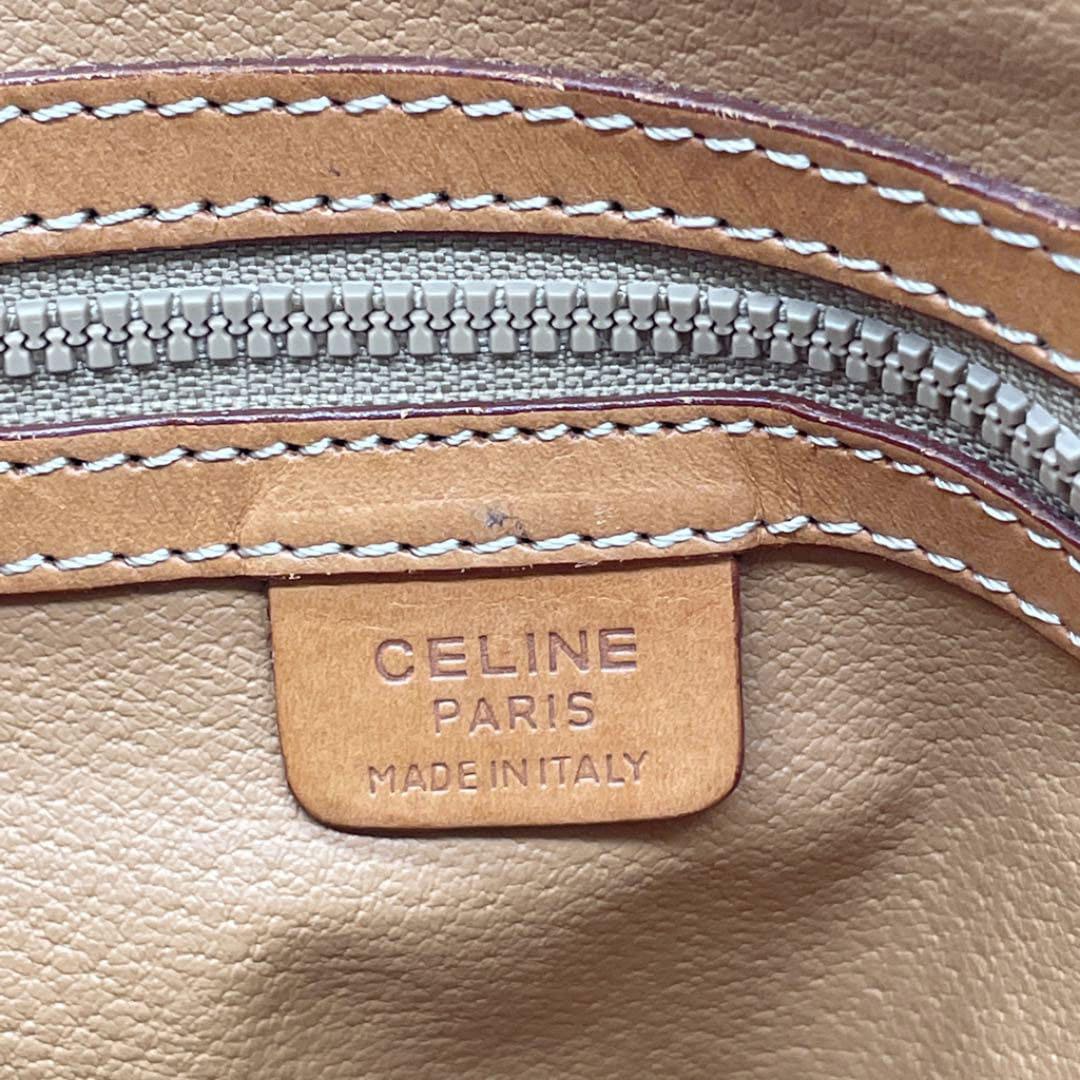 CELINE セリーヌ マカダム ハンドバック PVC レザー ブラウン ヴィンテージ