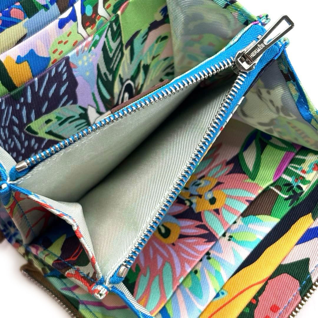 HERMES エルメス ラウンドファスナー 財布 アザップ シルクイン コンパクト 『En Liberte(自由に)』 エプソン ゴールド/シルバー金具 B刻印