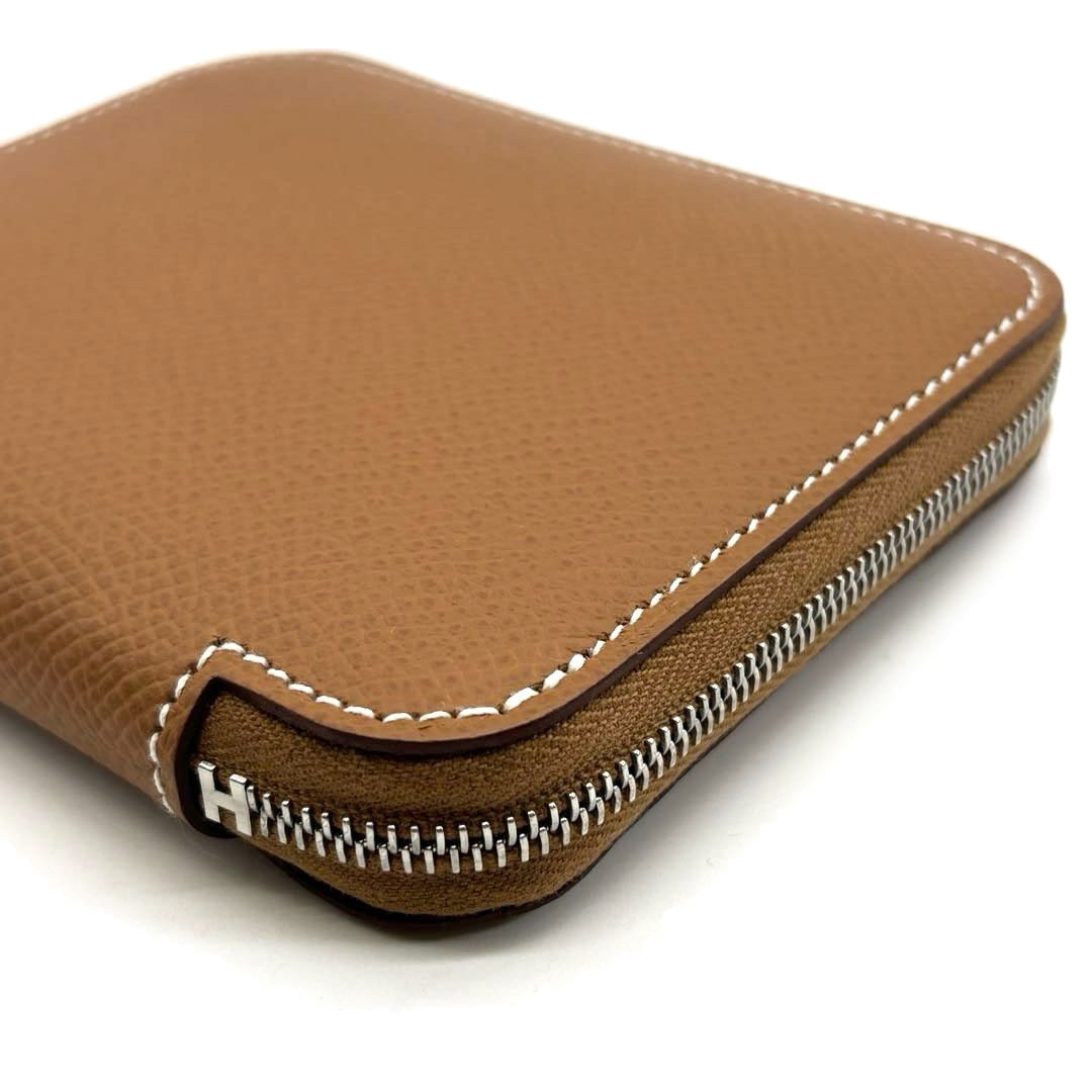 HERMES エルメス ラウンドファスナー 財布 アザップ シルクイン コンパクト 『En Liberte(自由に)』 エプソン ゴールド/シルバー金具 B刻印