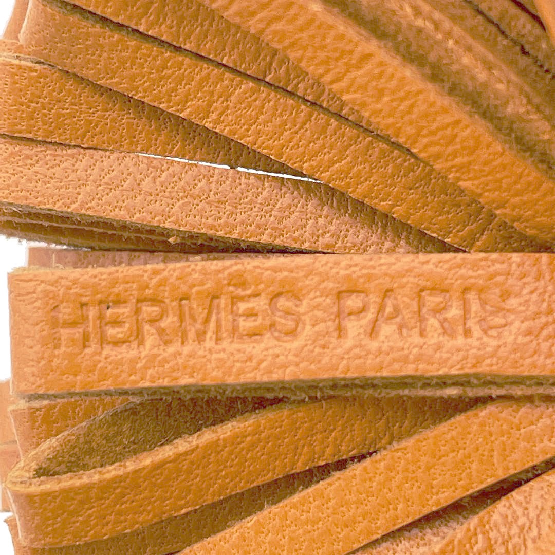 HERMES エルメス カルメン ウノドス キーホルダー キーリング バッグチャーム アニューミロ(ラムスキン) オレンジ クレヴェット