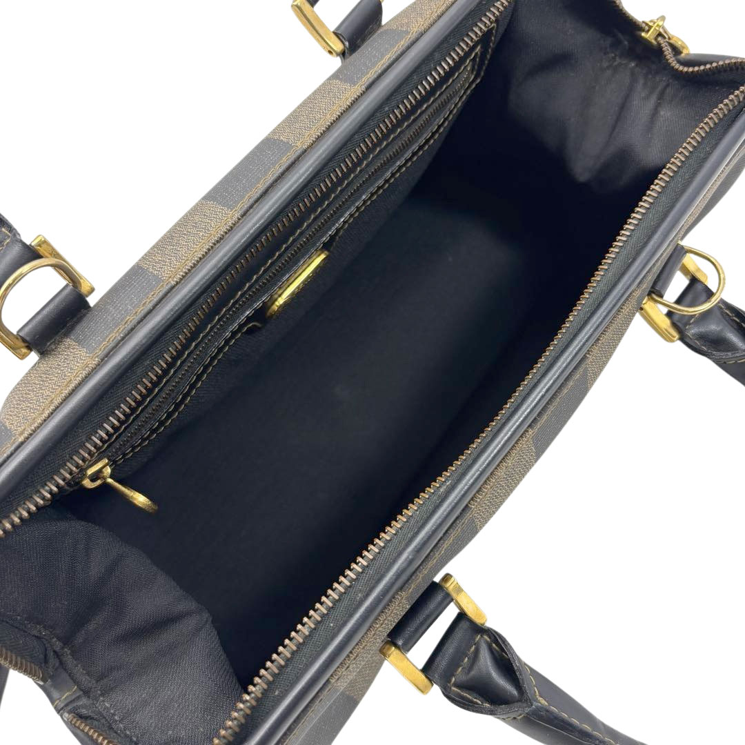 FENDI フェンディ ミニボストンバッグ ペカン PVC ブラック ブラウン