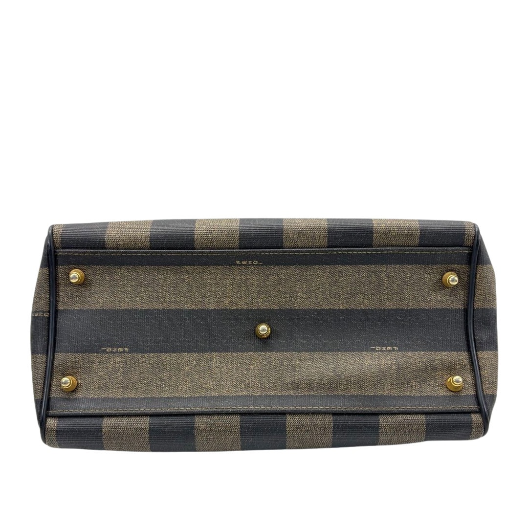 FENDI フェンディ ミニボストンバッグ ペカン PVC ブラック ブラウン