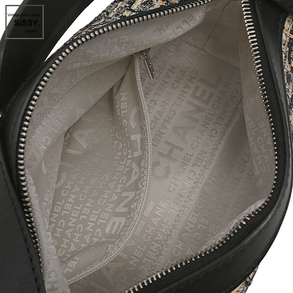 ■シャネル■ ワンショルダーバッグ ツイード レザー ブラック マルチカラー クローバー 10番台 【CHANEL】