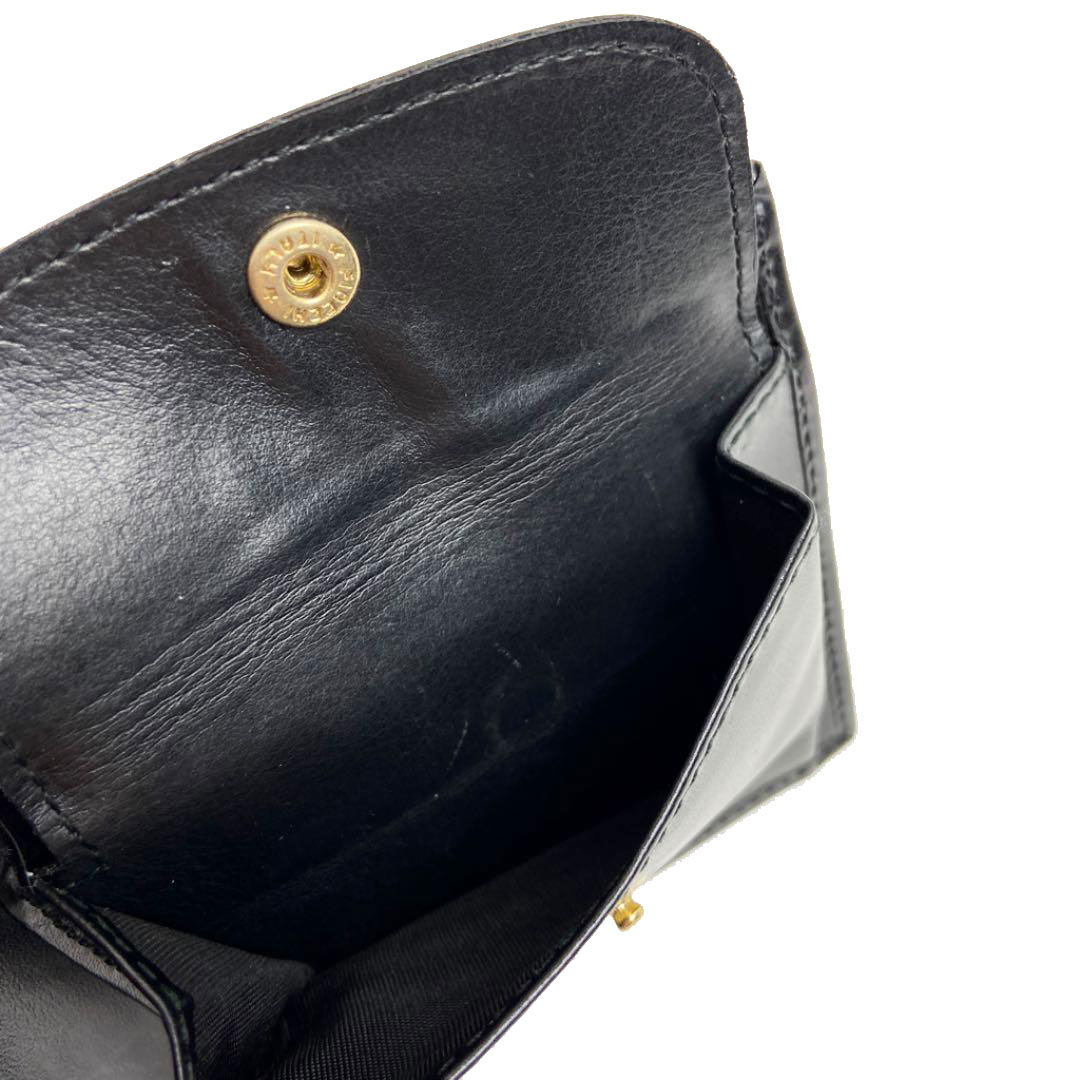 CELINE セリーヌ 二つ折り財布 マカダム柄 レザー ブラック ブラウン